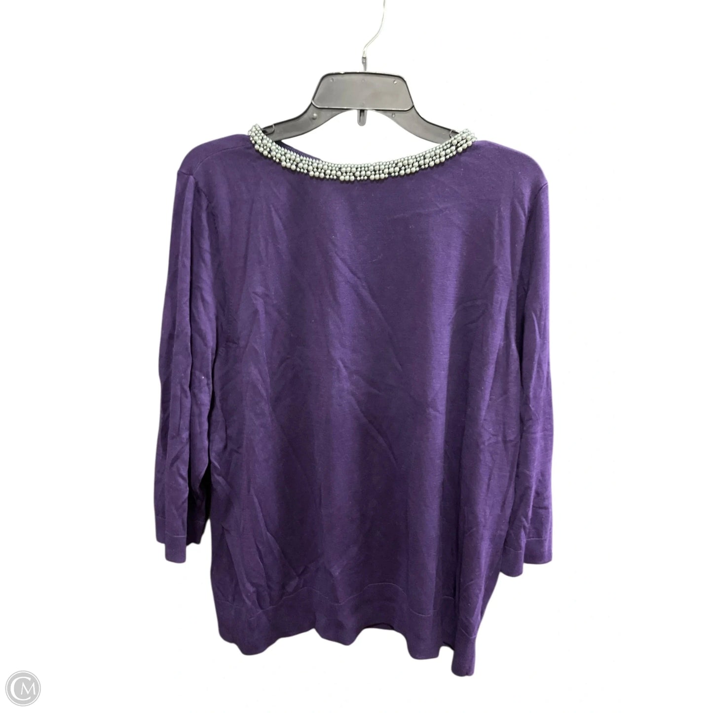Top Long Sleeve By Talbots In Purple, Size: 2x