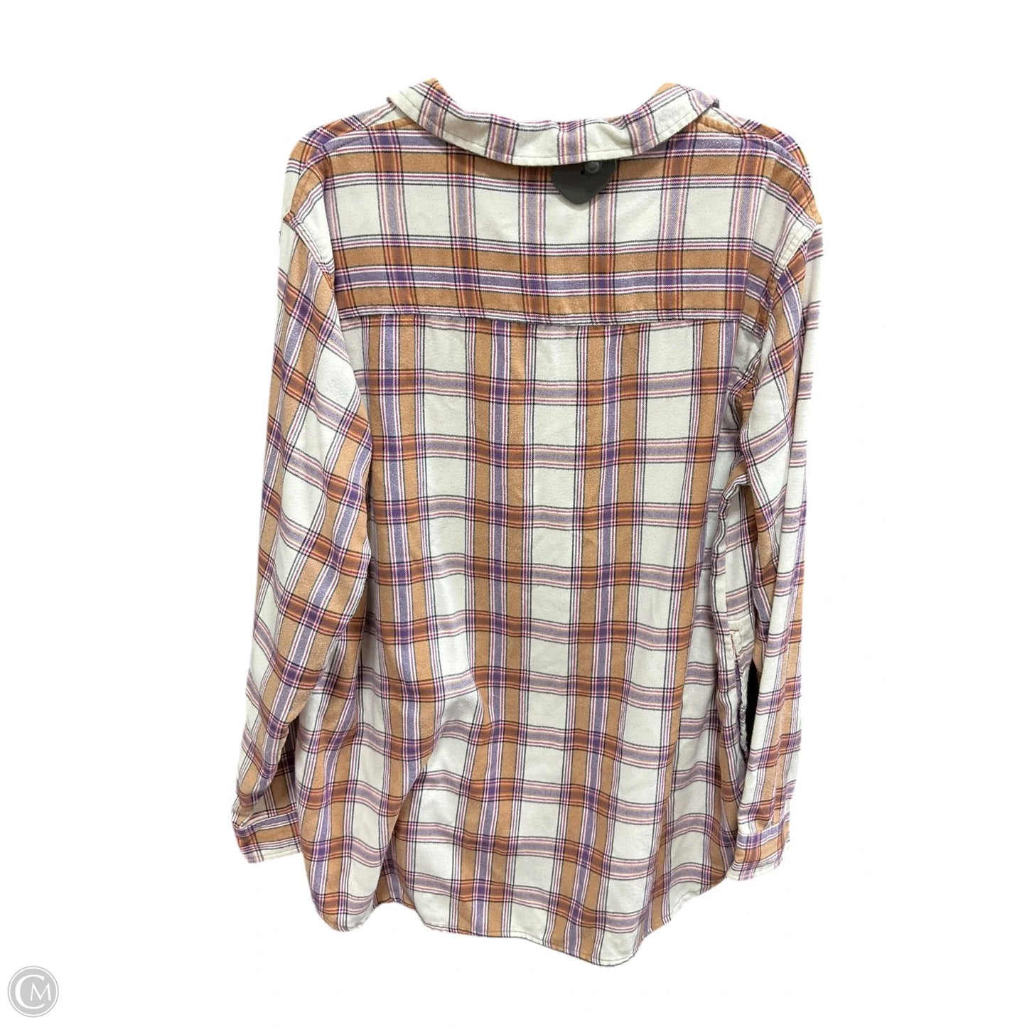 Blouse Long Sleeve By Jachs Girlfirend In Purple & Tan, Size: Xxl