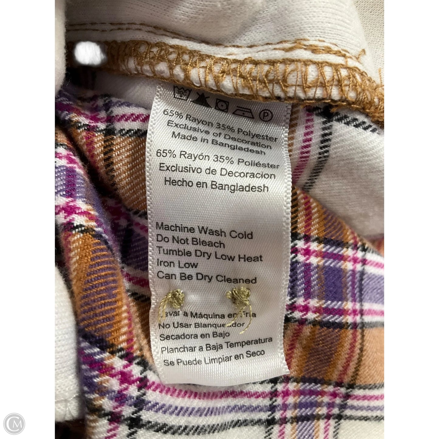 Blouse Long Sleeve By Jachs Girlfirend In Purple & Tan, Size: Xxl