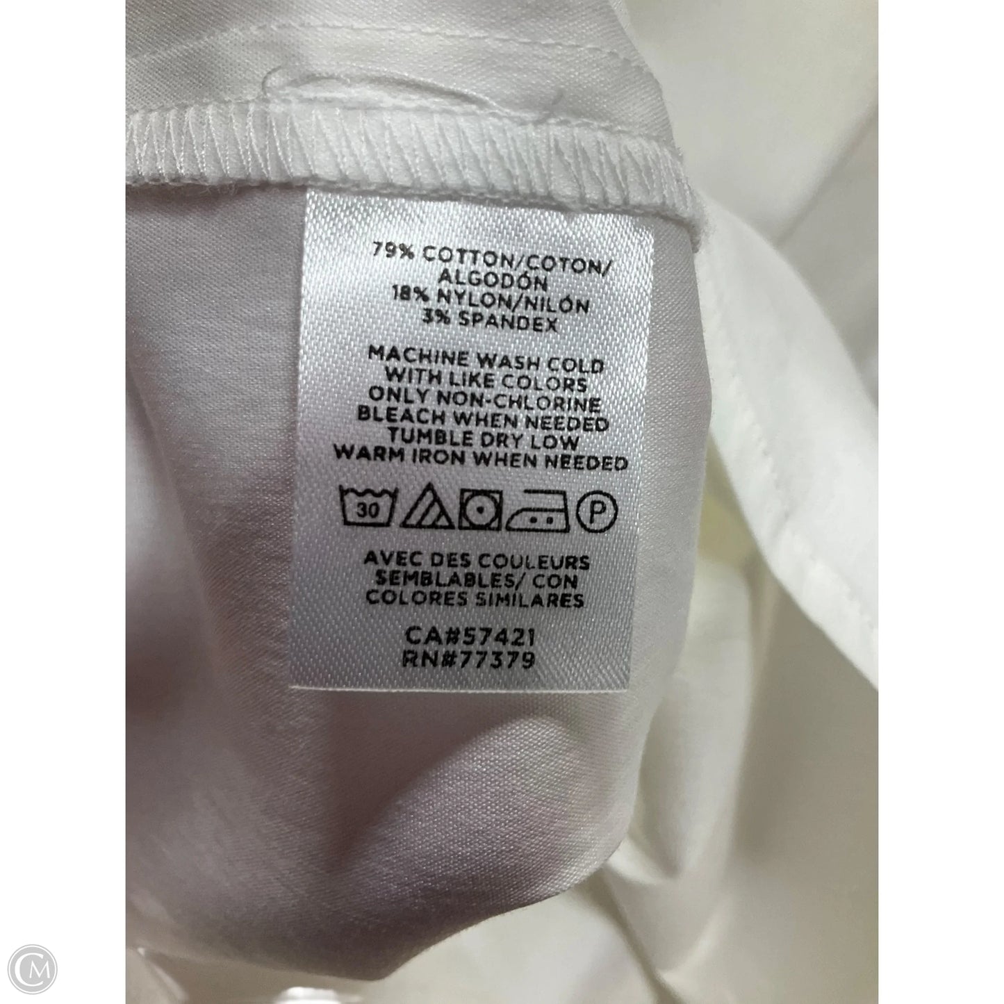 Blouse Long Sleeve By Ann Taylor In White, Size: M