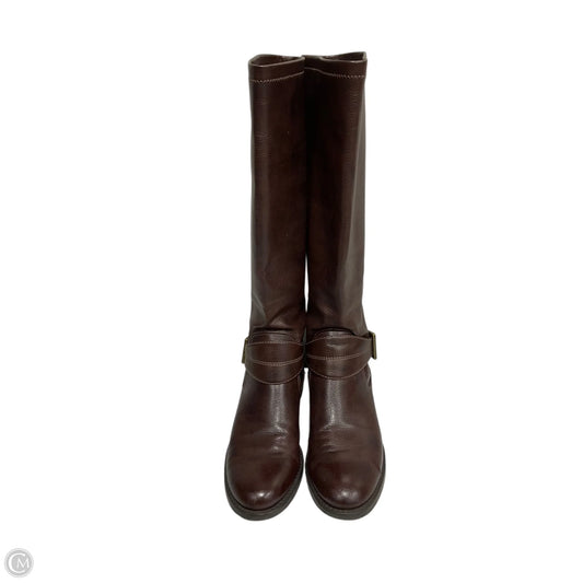 Boots Knee Heels By Franco Sarto In Brown, Size: 8.5
