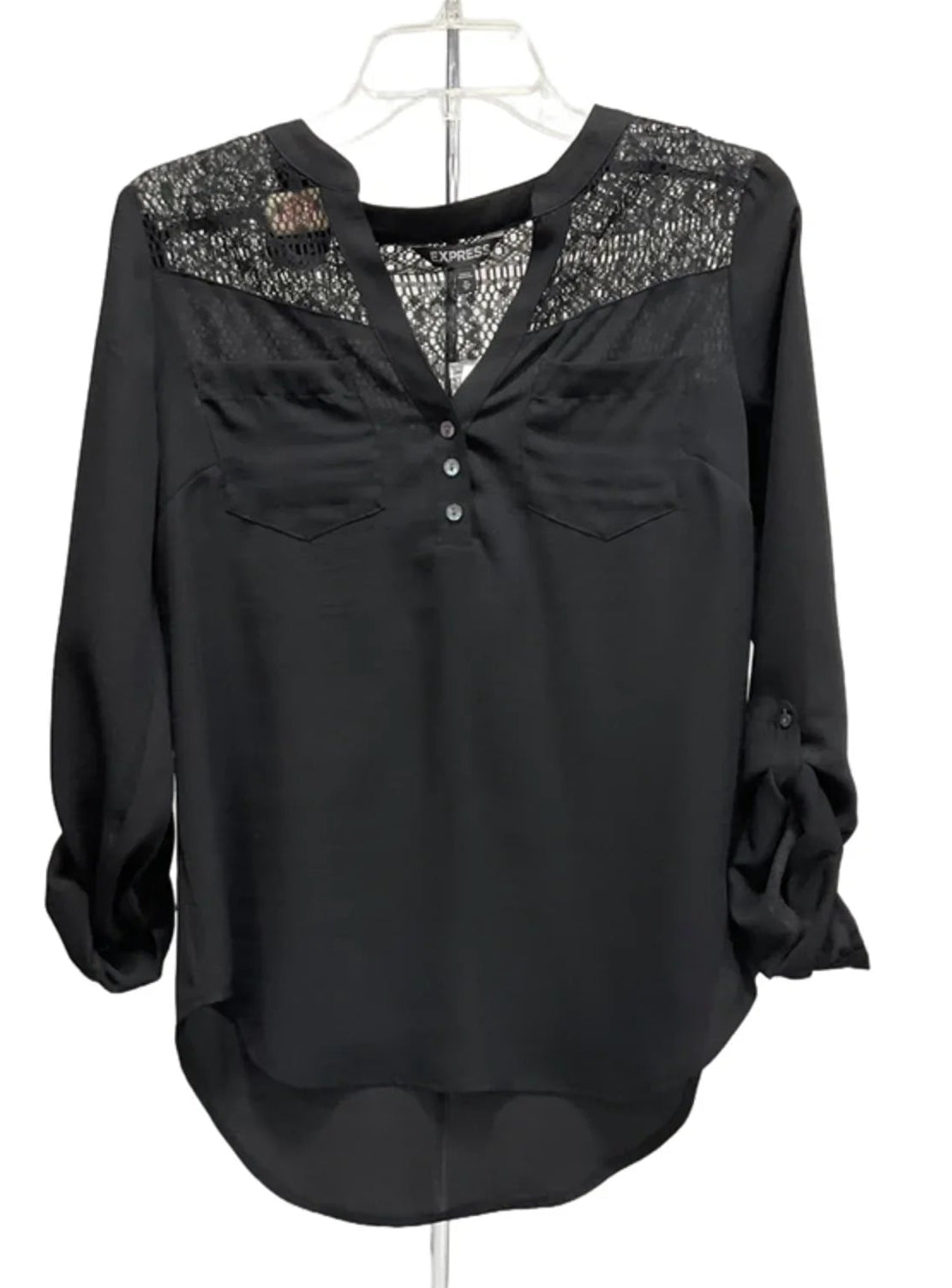 Top Long Sleeve By Express In Black, Size: Xs