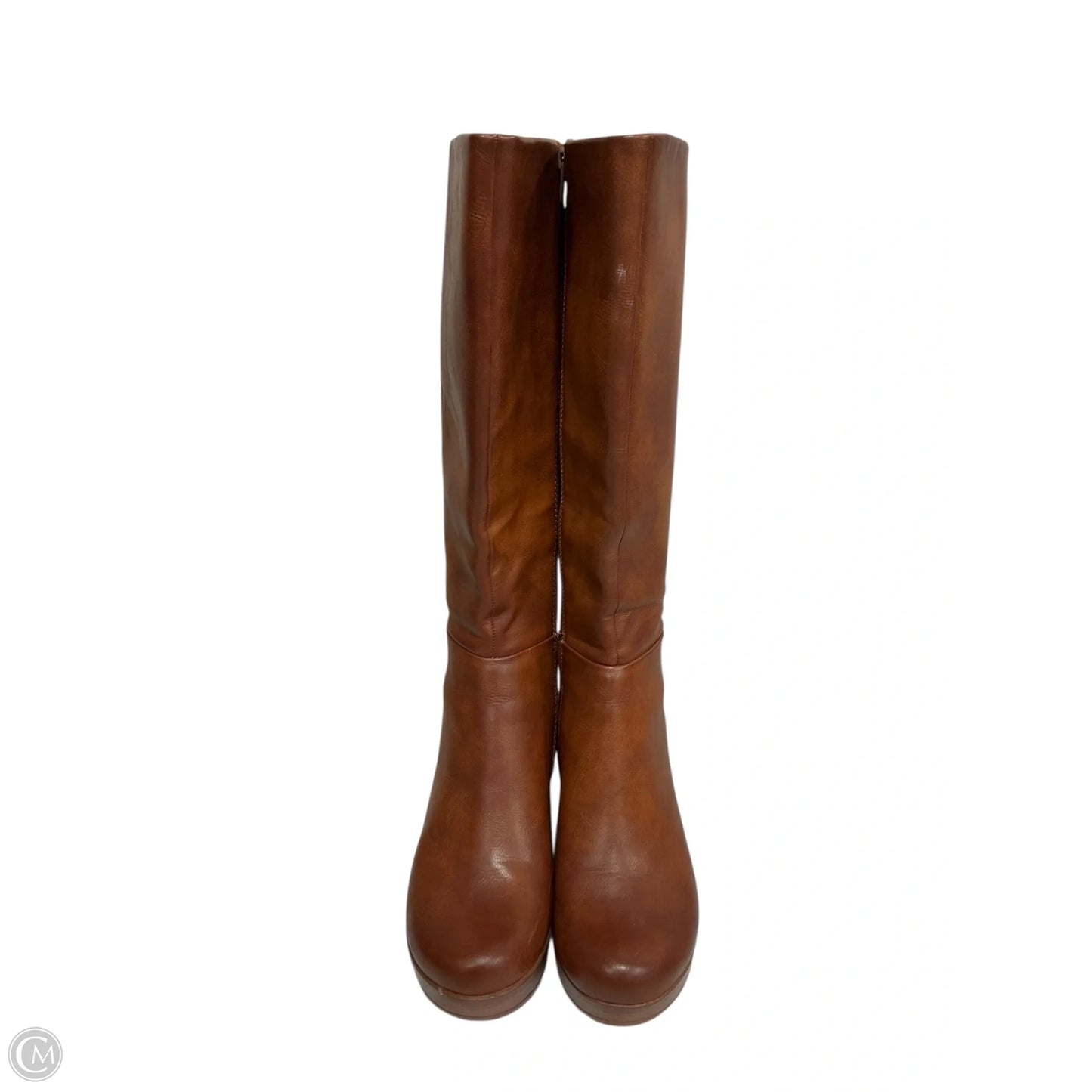 Boots Knee Heels By Boc In Brown, Size: 6.5