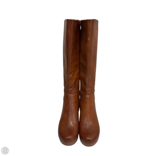 Boots Knee Heels By Boc In Brown, Size: 6.5