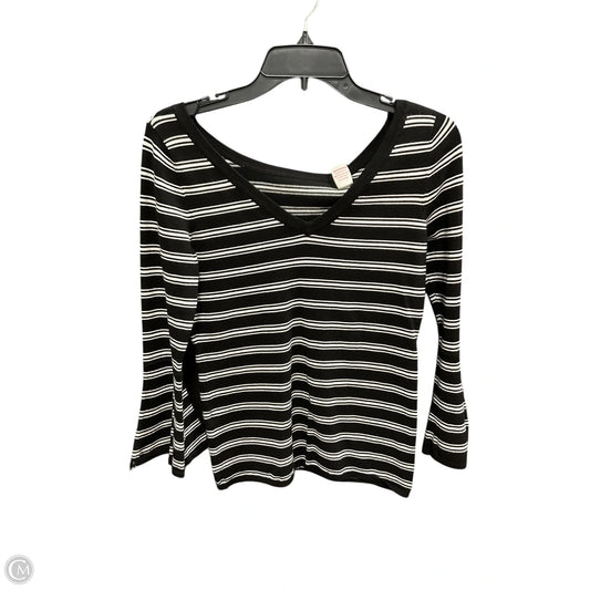 Top Long Sleeve By White House Black Market In Striped Pattern, Size: S
