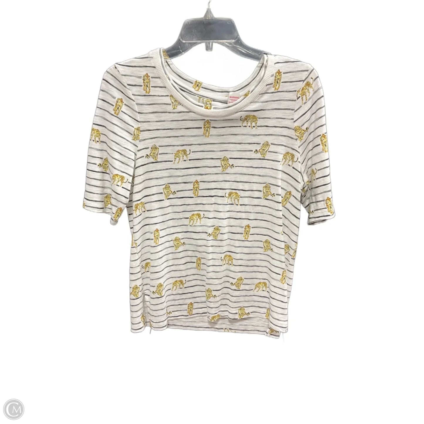 Top Short Sleeve By Chicos In Striped Pattern, Size: S