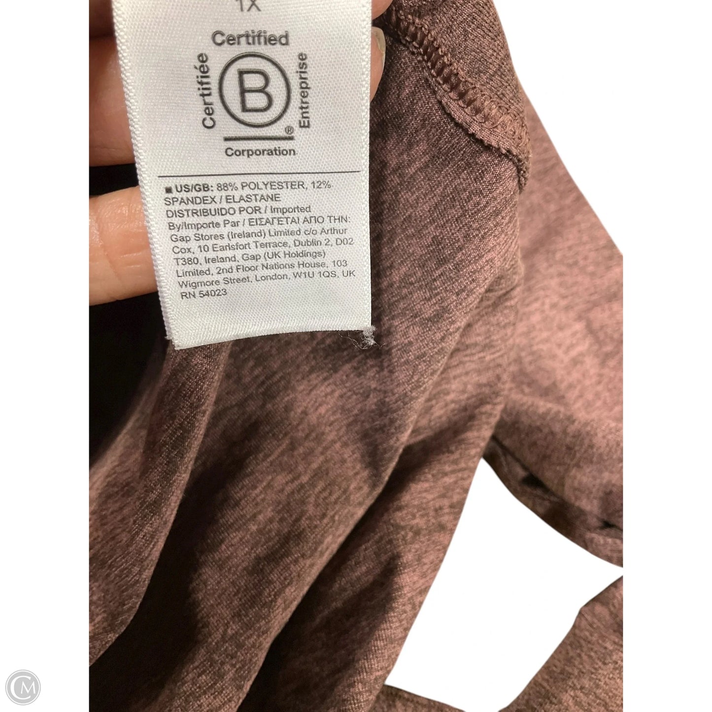 Athletic Top Long Sleeve Hoodie By Athleta In Brown, Size: 1x