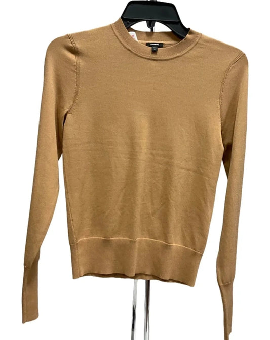 Top Long Sleeve Basic By Express In Tan, Size: Xs