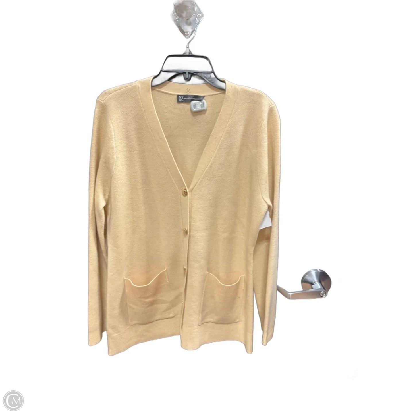 Sweater Cardigan By New York And Co In Tan, Size: L