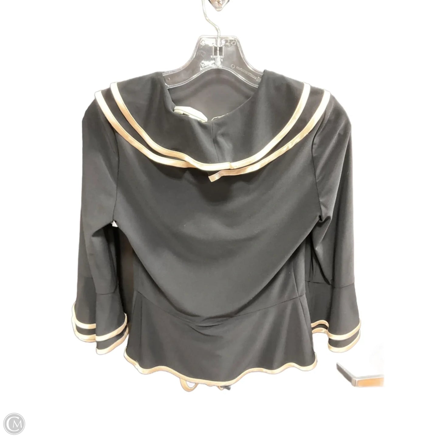 Top Long Sleeve By Joseph Ribkoff In Black & Gold, Size: S