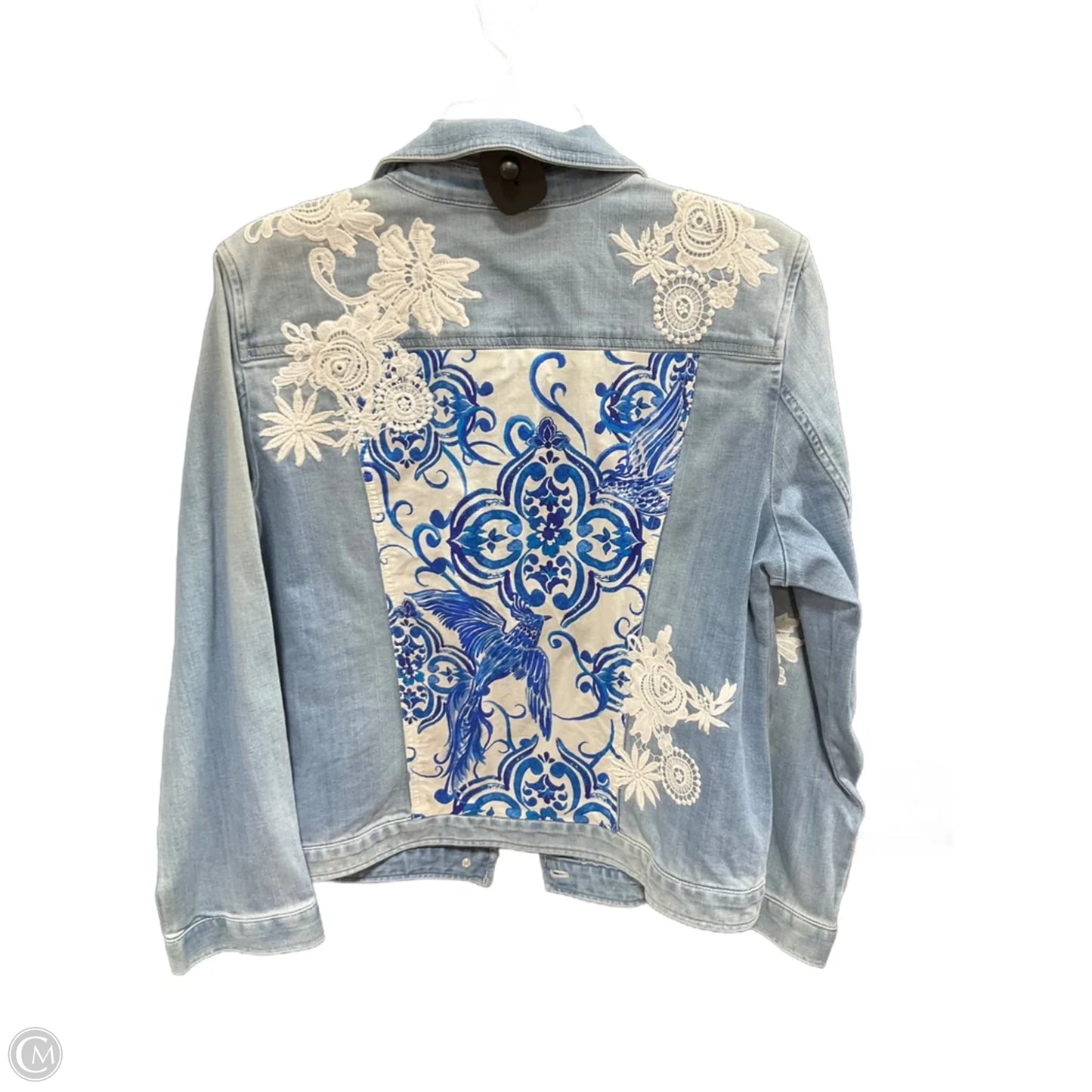 Jacket Denim By Chicos In Blue Denim, Size: L