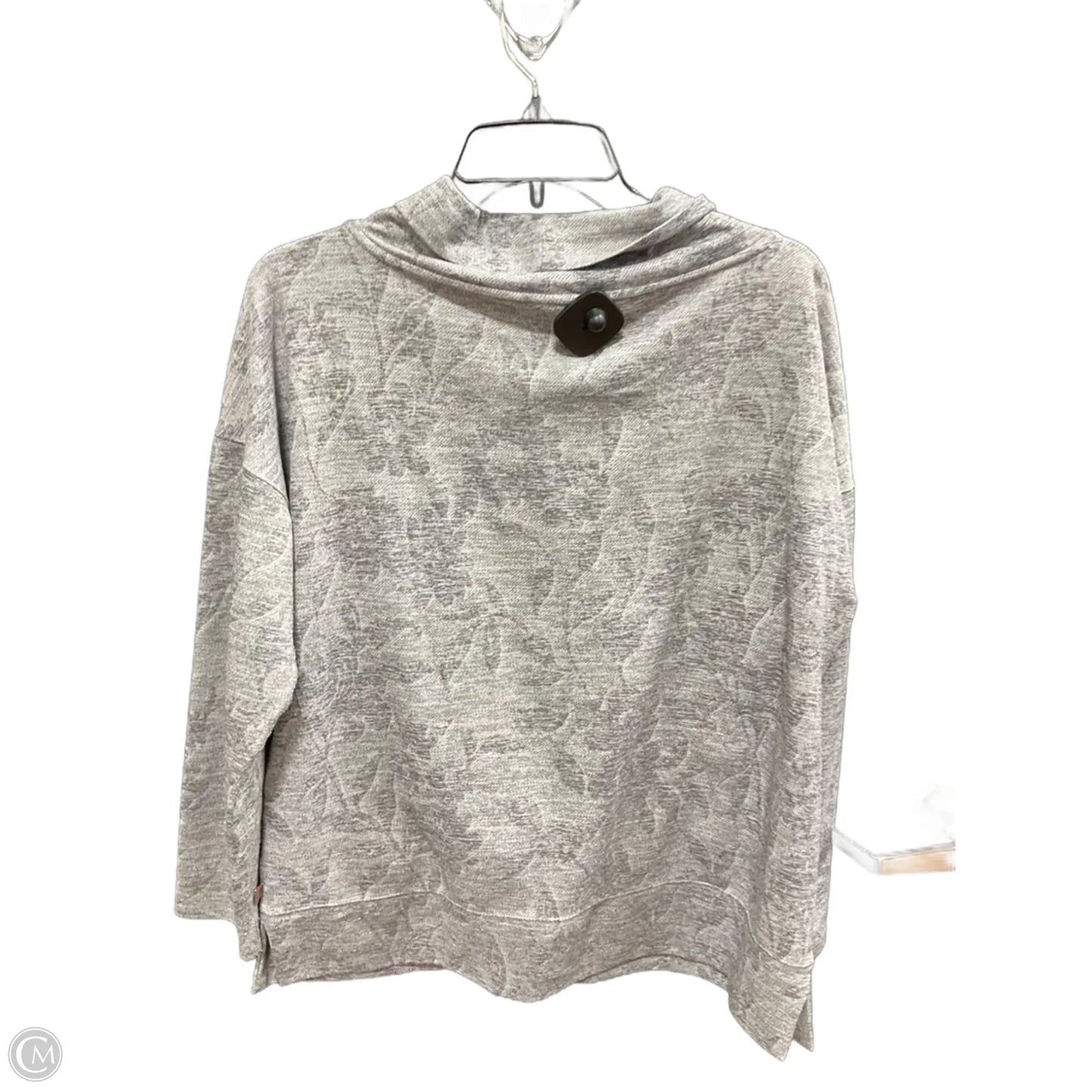 Athletic Top Long Sleeve Collar By Talbots In Grey, Size: L