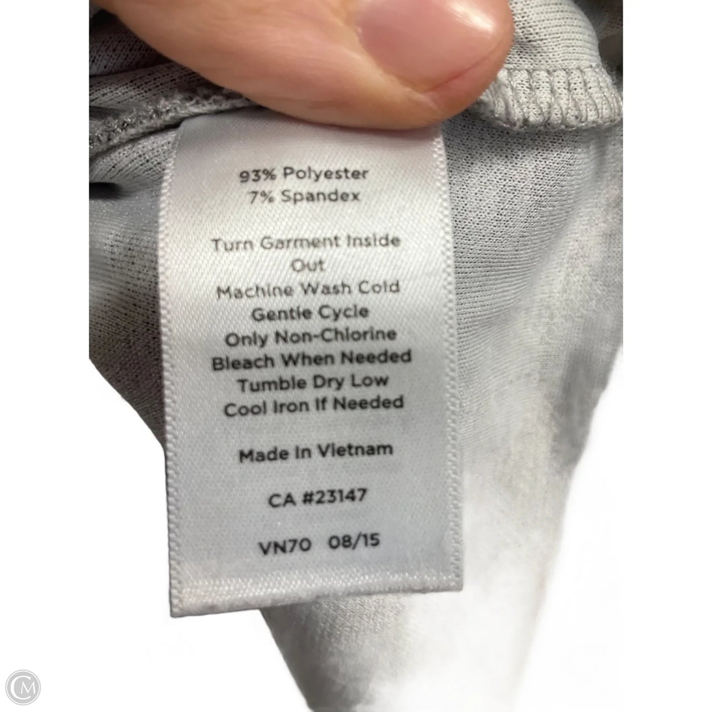 Athletic Top Long Sleeve Collar By Talbots In Grey, Size: L