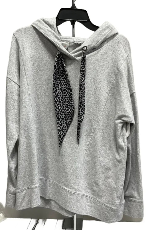 Athletic Top Long Sleeve Hoodie By Talbots In Grey, Size: Xl