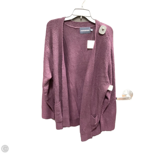 Cardigan By Calvin Klein In Purple, Size: Xxl