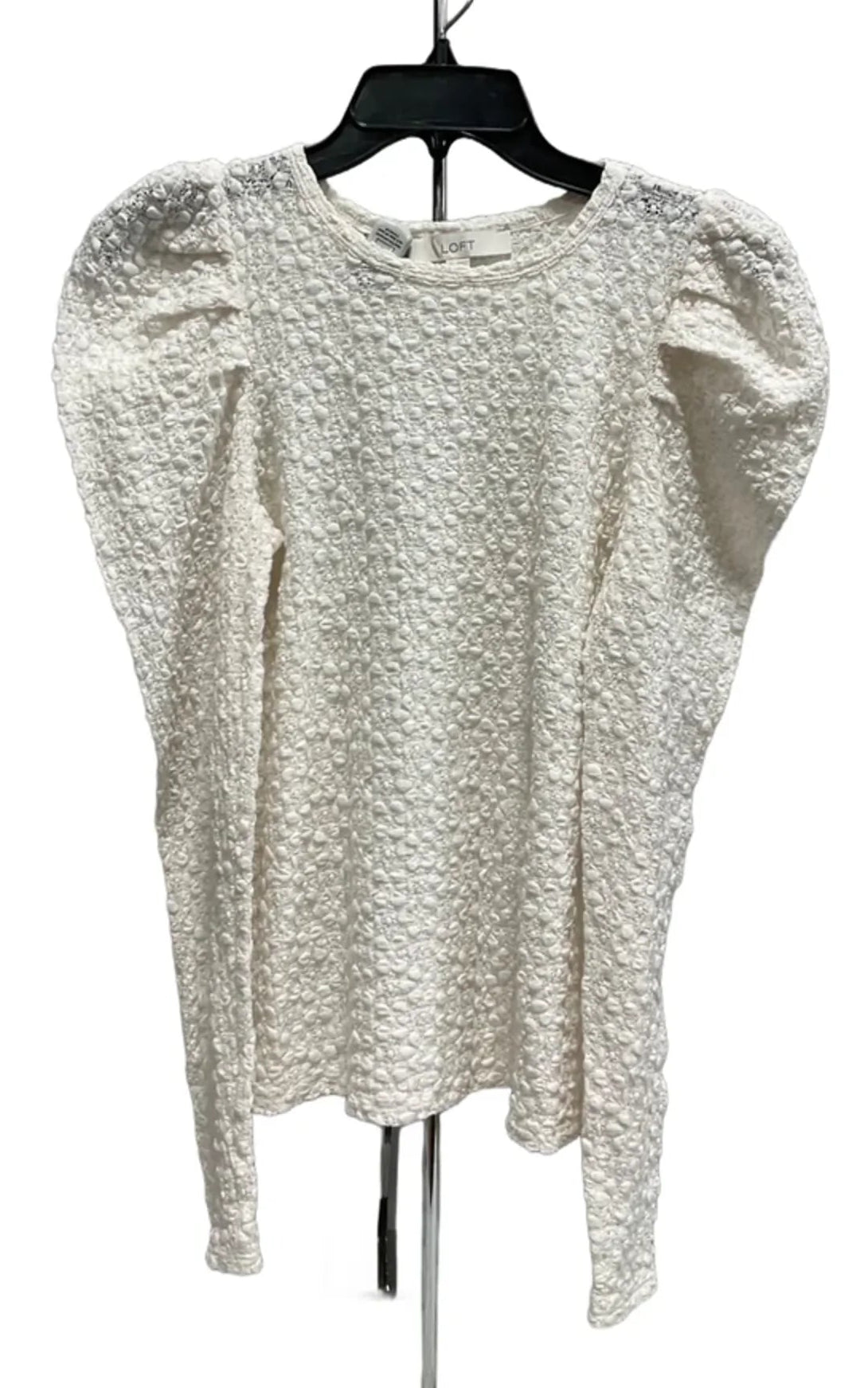 Top Long Sleeve By Loft In White, Size: S