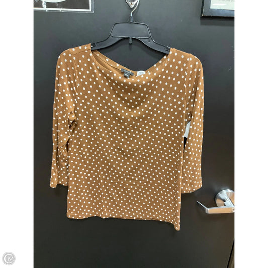 Top Long Sleeve Basic By Ann Taylor In Polkadot Pattern, Size: S