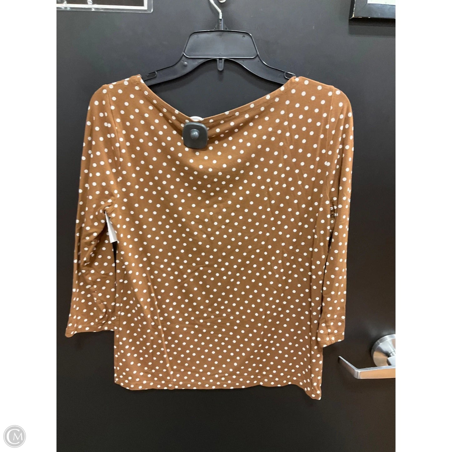 Top Long Sleeve Basic By Ann Taylor In Polkadot Pattern, Size: S