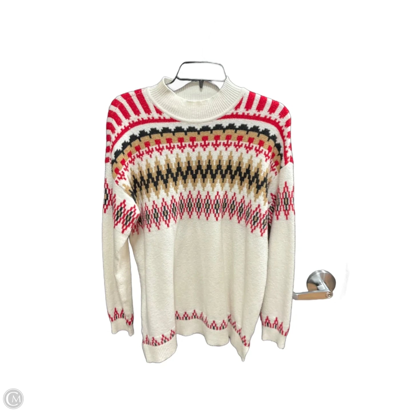 Sweater By Loft In Red & White, Size: L