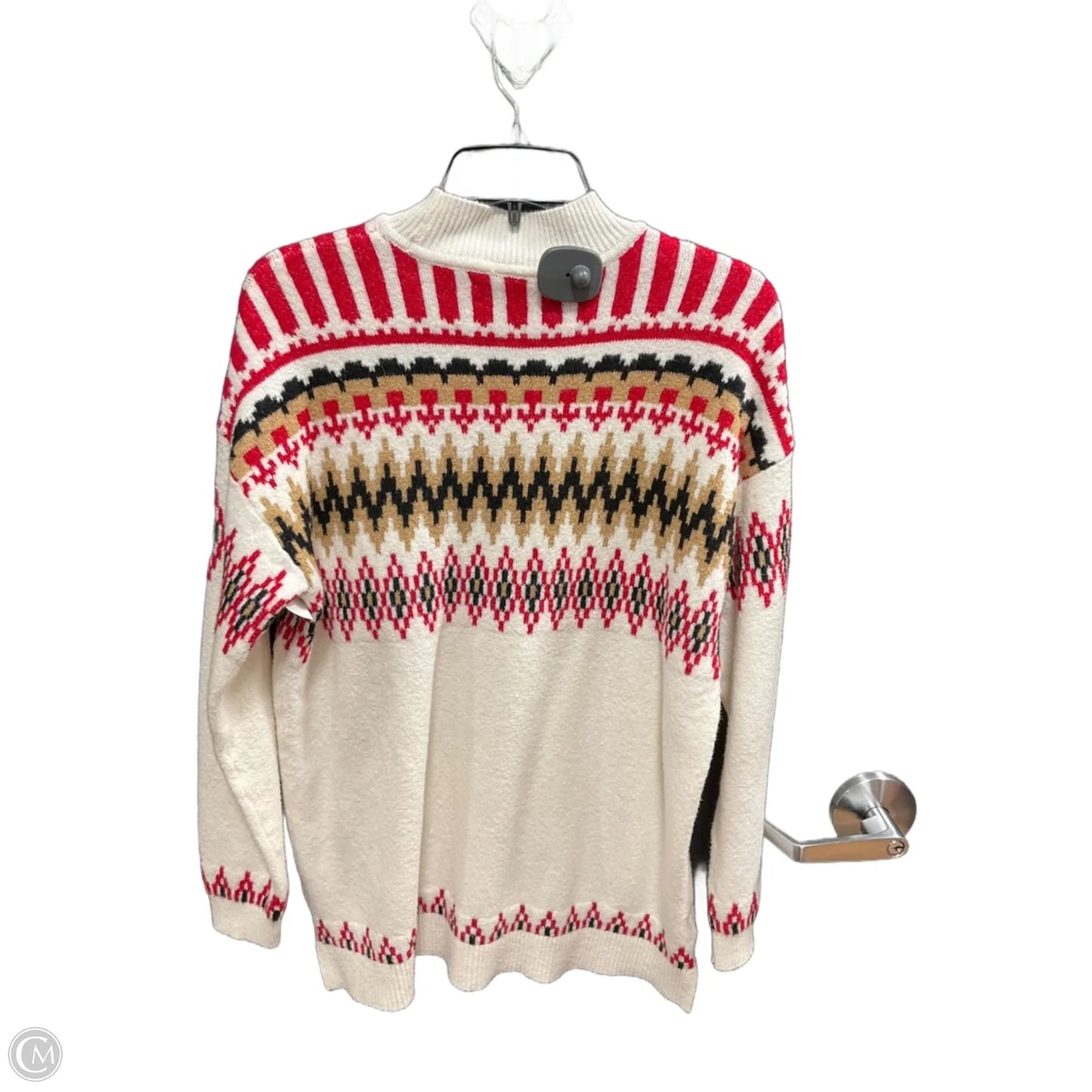 Sweater By Loft In Red & White, Size: L