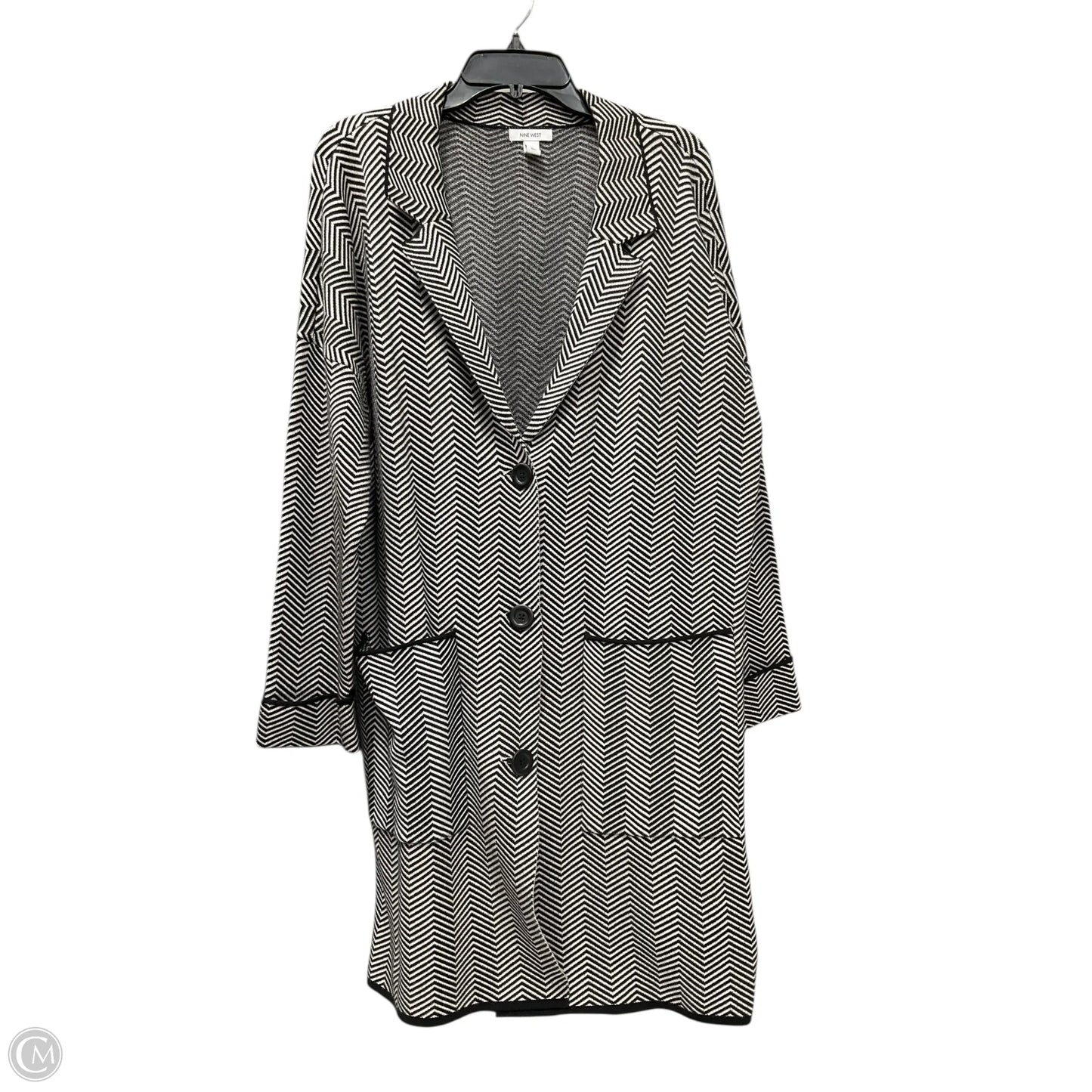 Cardigan By Nine West In Black & White, Size: Xl