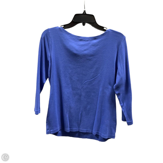 Top Long Sleeve Basic By Talbots In Blue, Size: M