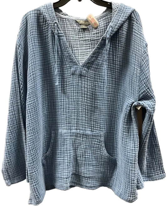 Top Long Sleeve By Natural Reflections In Blue, Size: 1x