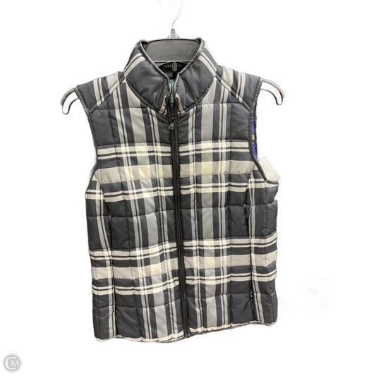 Vest Puffer & Quilted By Lauren By Ralph Lauren In Black & Cream, Size: M