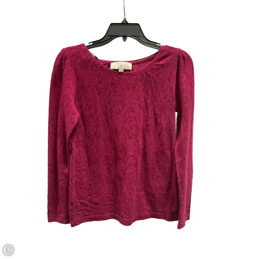 Top Long Sleeve Basic By Loft In Red, Size: S