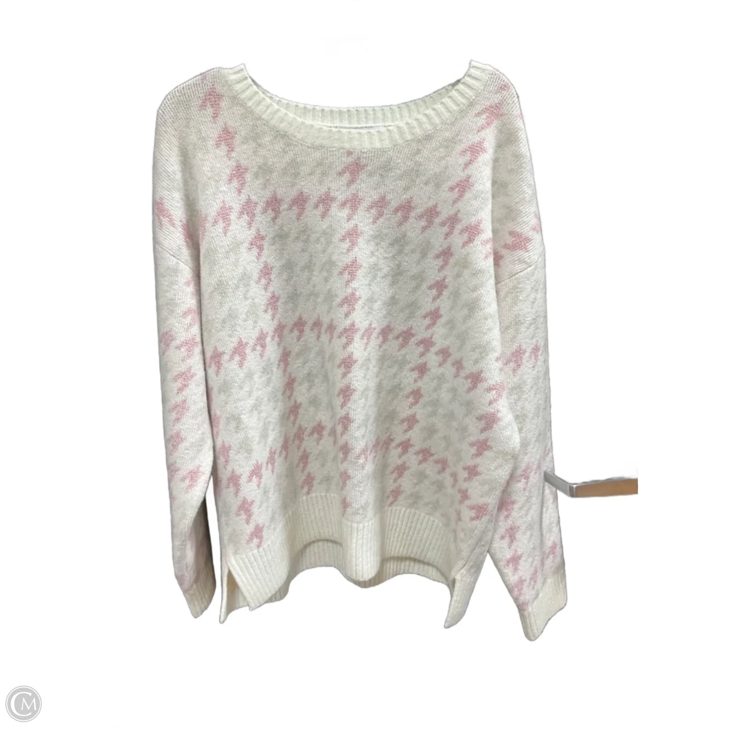 Sweater By 525 In Pink & White, Size: Xl