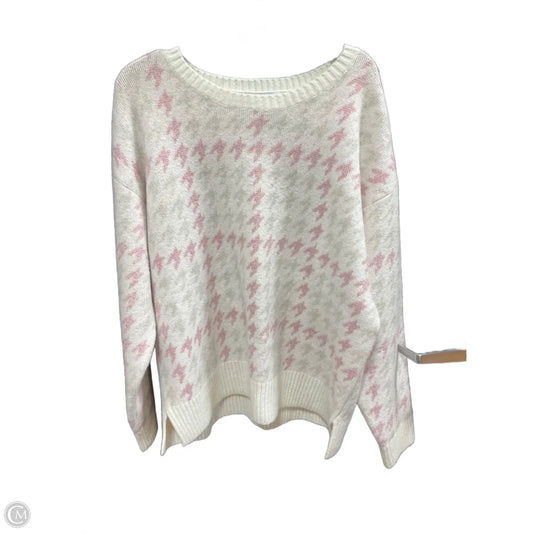 Sweater By 525 In Pink & White, Size: Xl