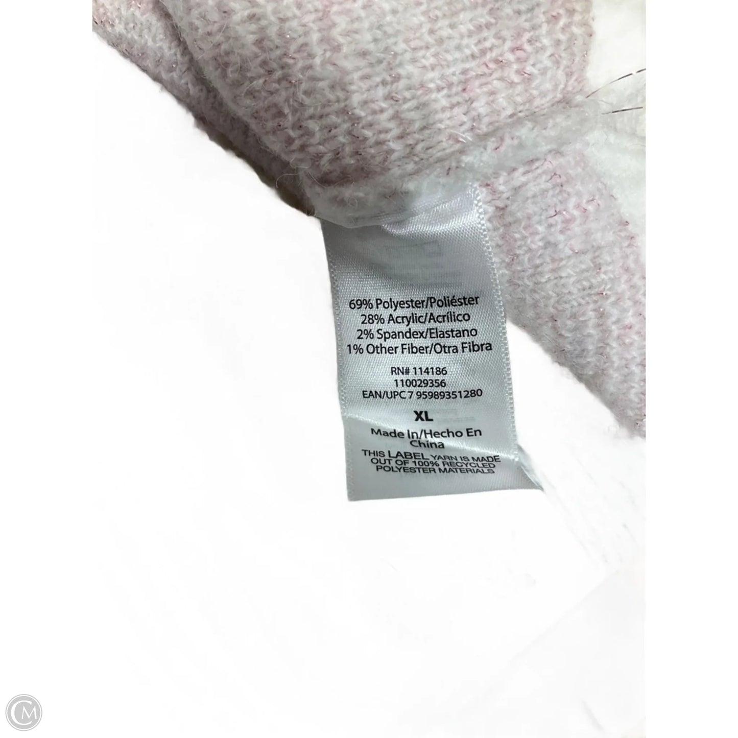 Sweater By 525 In Pink & White, Size: Xl