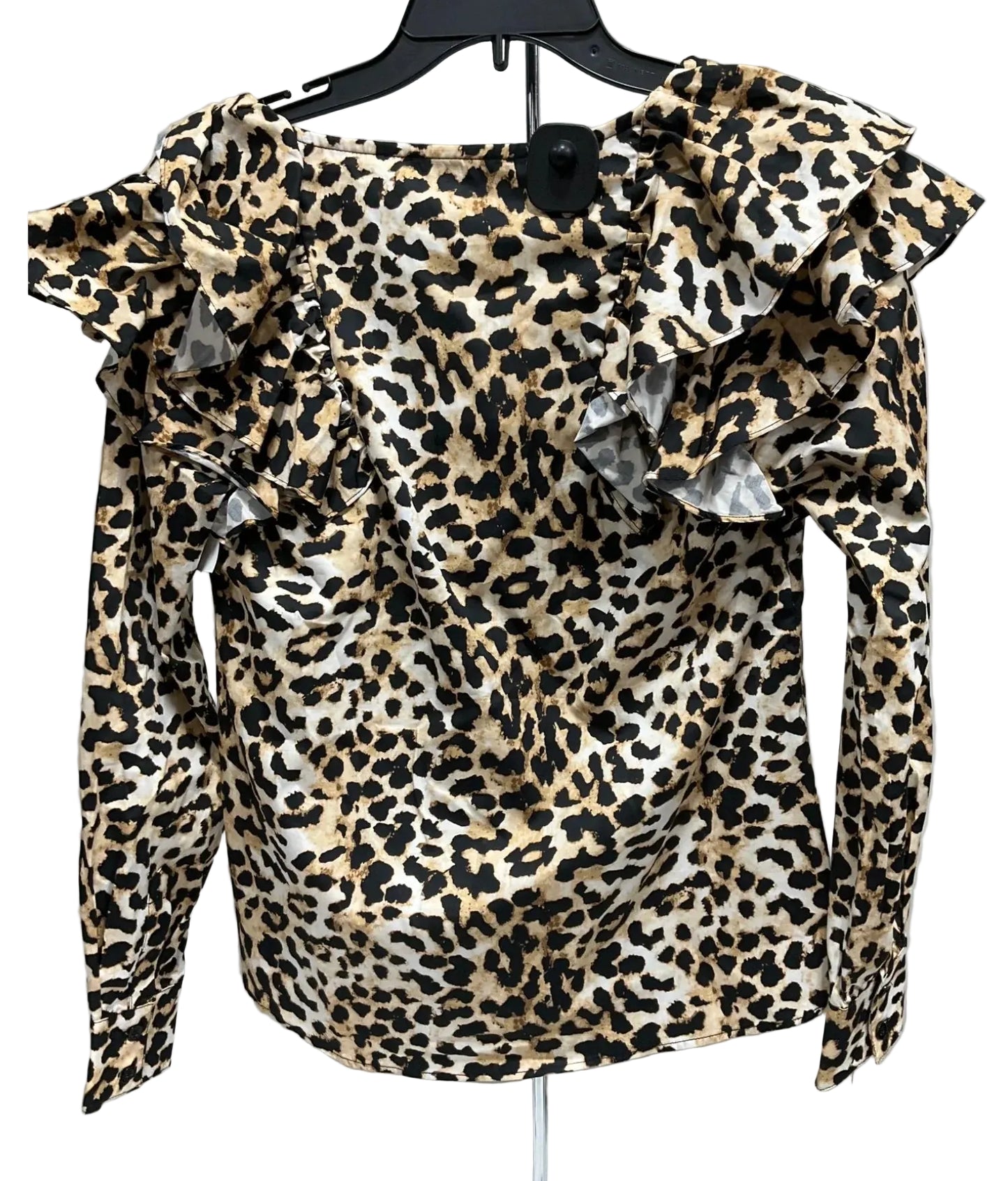 Top Long Sleeve By Something Navy In Animal Print, Size: S