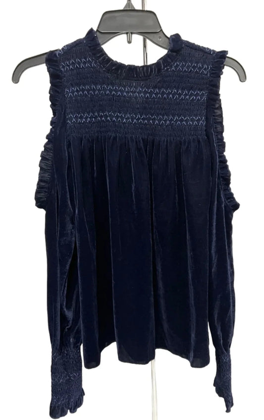 Top Long Sleeve By Parker In Blue & Brown, Size: S