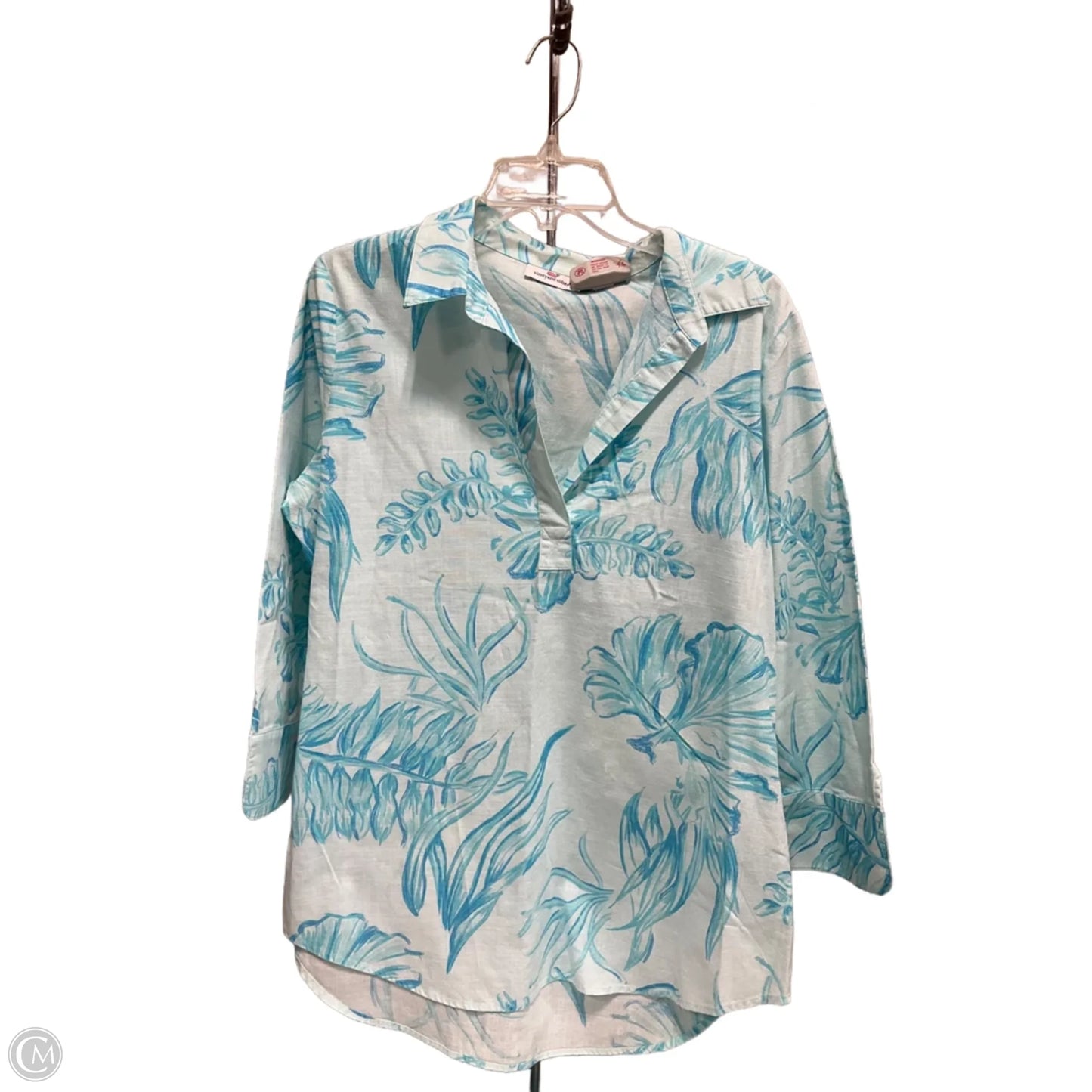 Top 3/4 Sleeve By Vineyard Vines In Blue, Size: M