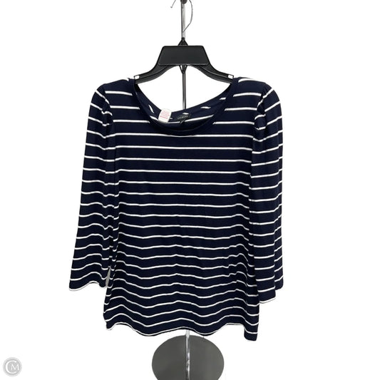 Top 3/4 Sleeve By Talbots In Striped Pattern, Size: L