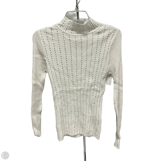 Top Long Sleeve By Inc In White, Size: L