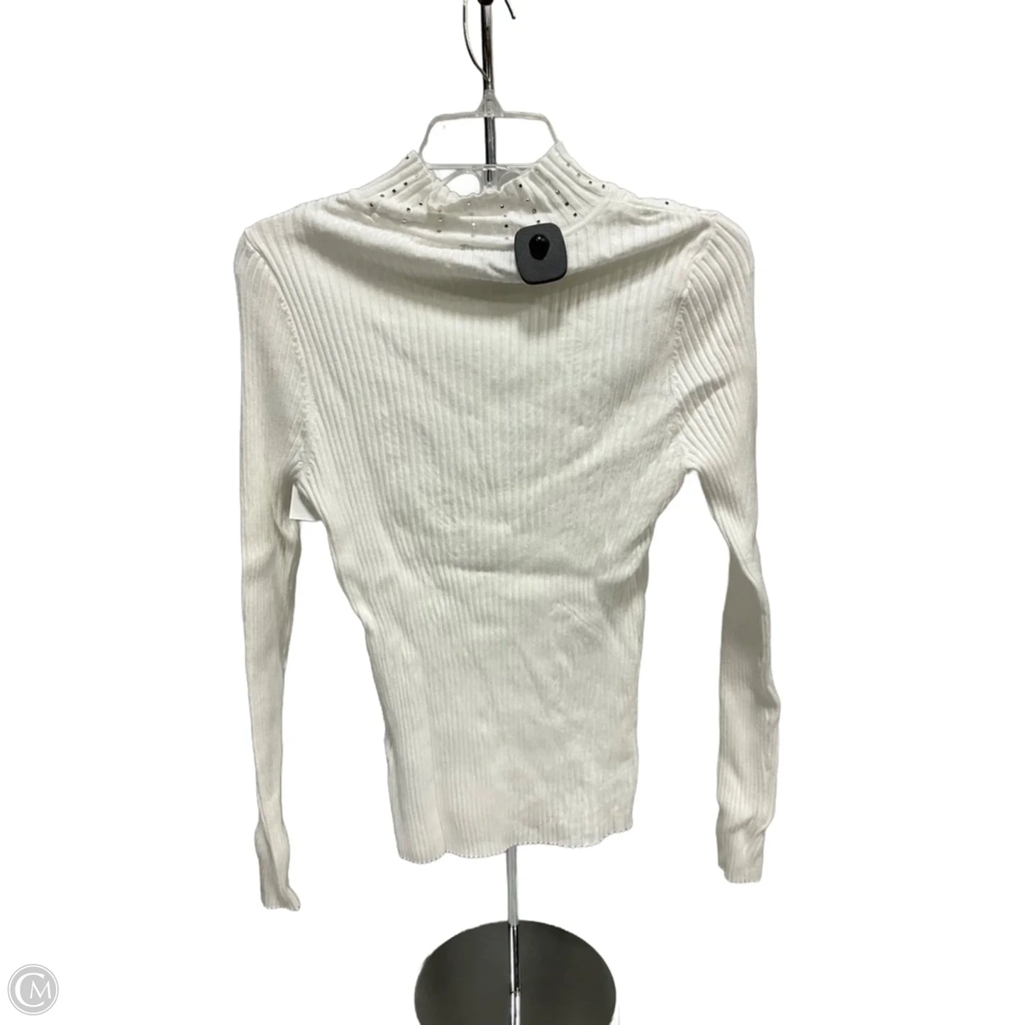 Top Long Sleeve By Inc In White, Size: L