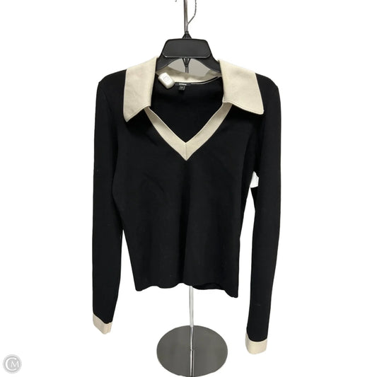 Top Long Sleeve By Express In Black & White, Size: L