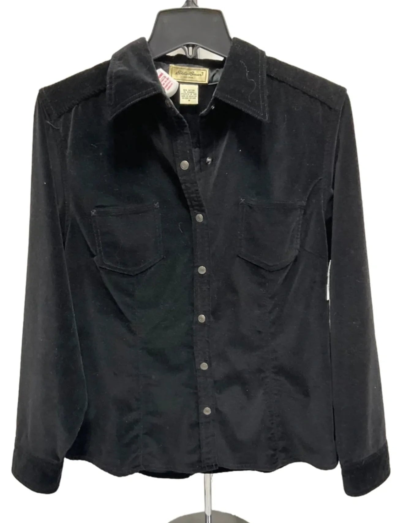 Blouse Long Sleeve By Eddie Bauer In Black, Size: M