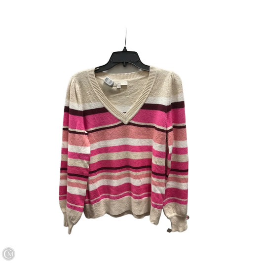 Top Long Sleeve By Loft In Striped Pattern, Size: M