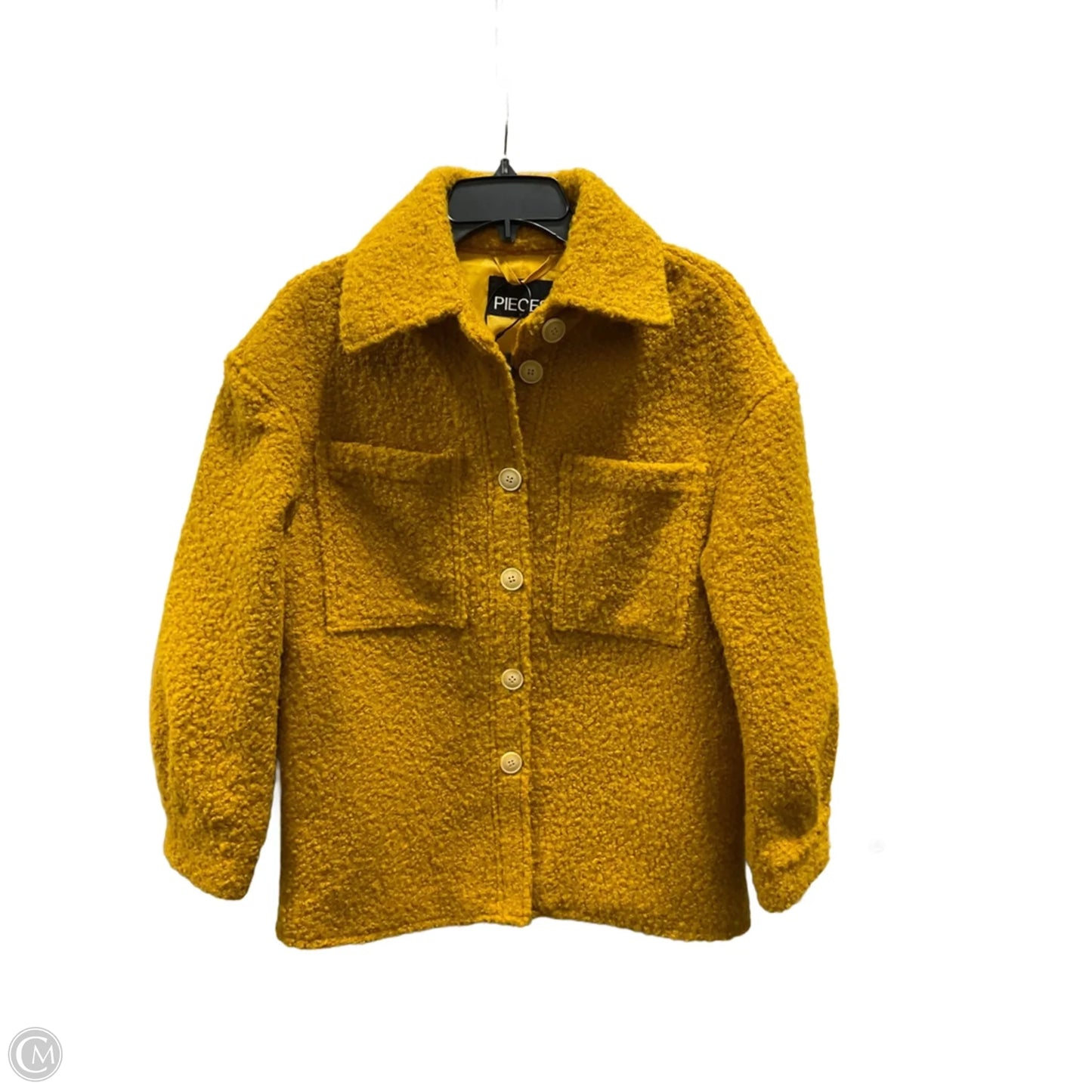 Jacket Faux Fur & Sherpa By Clothes Mentor In Yellow, Size: S