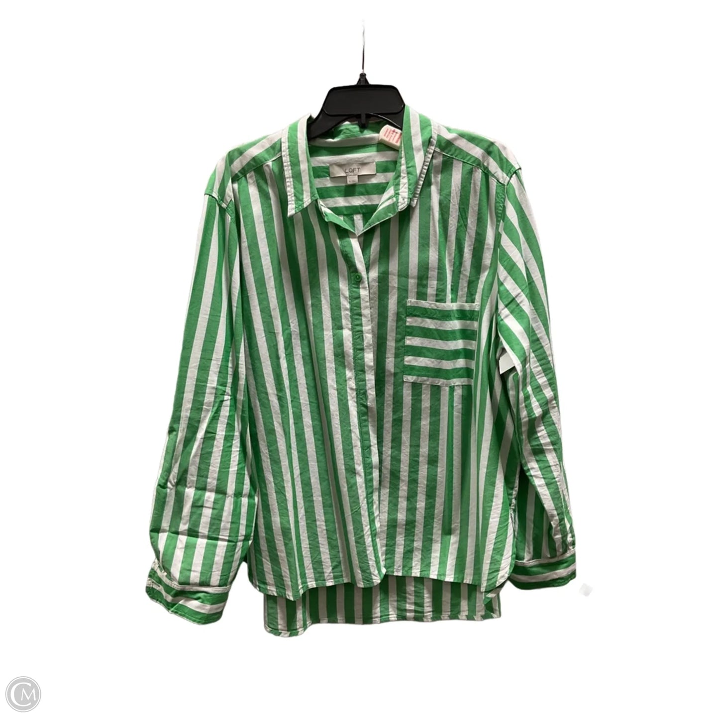 Blouse Long Sleeve By Loft In Striped Pattern, Size: Xl