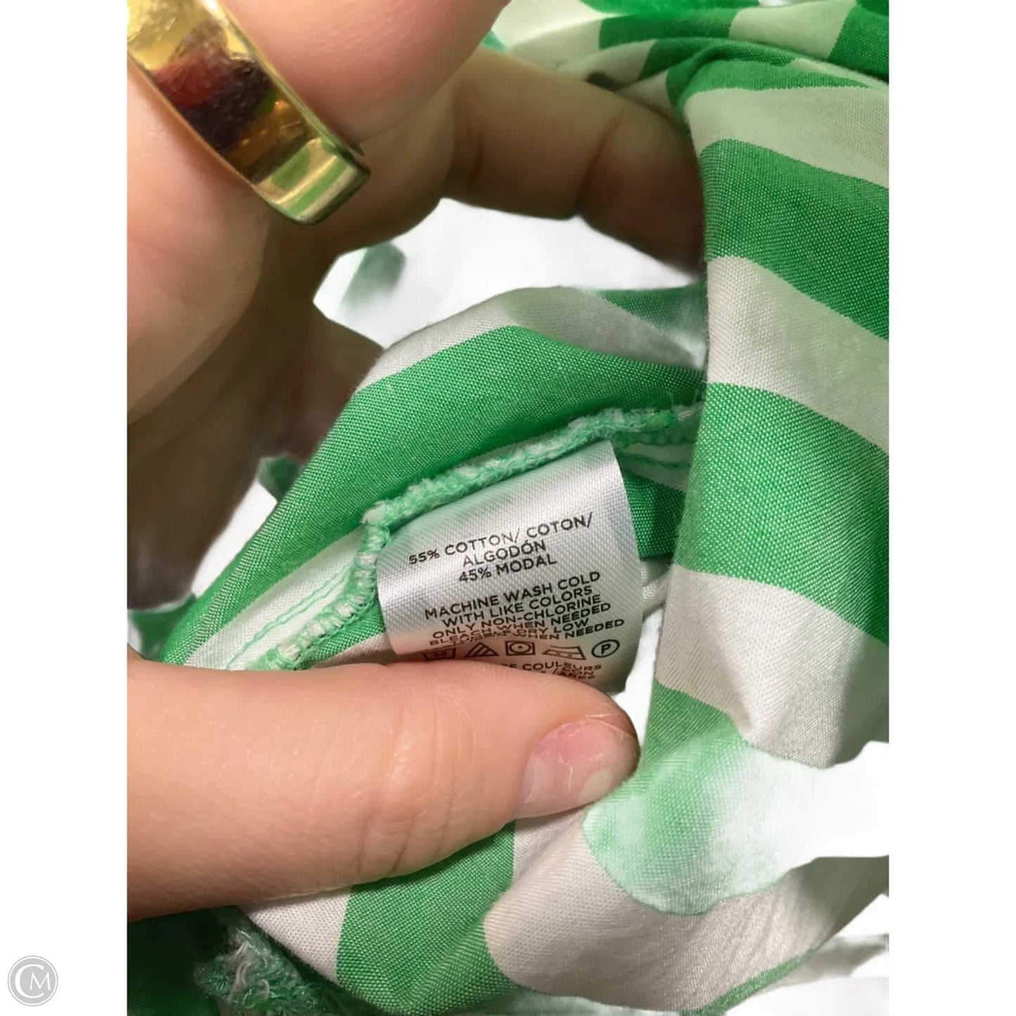 Blouse Long Sleeve By Loft In Striped Pattern, Size: Xl