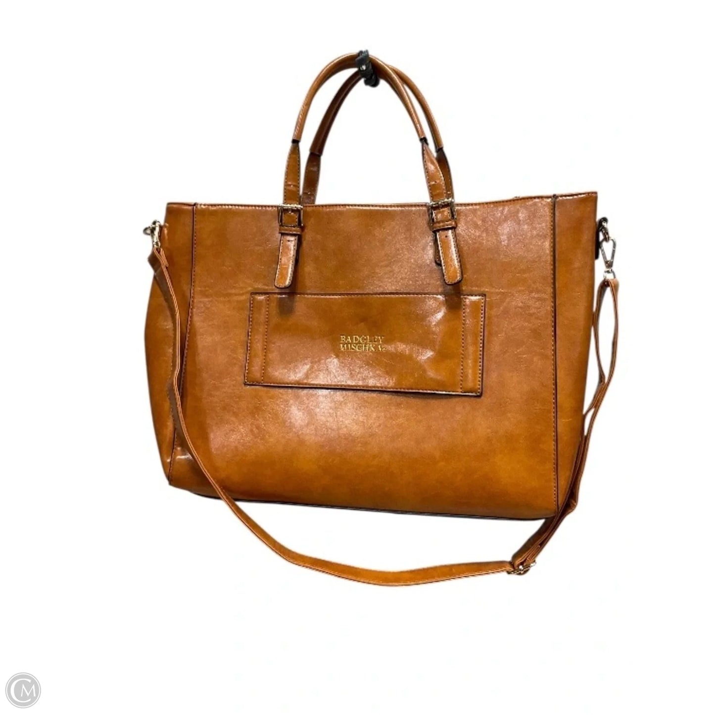 Tote Leather By Badgley Mischka, Size: Medium