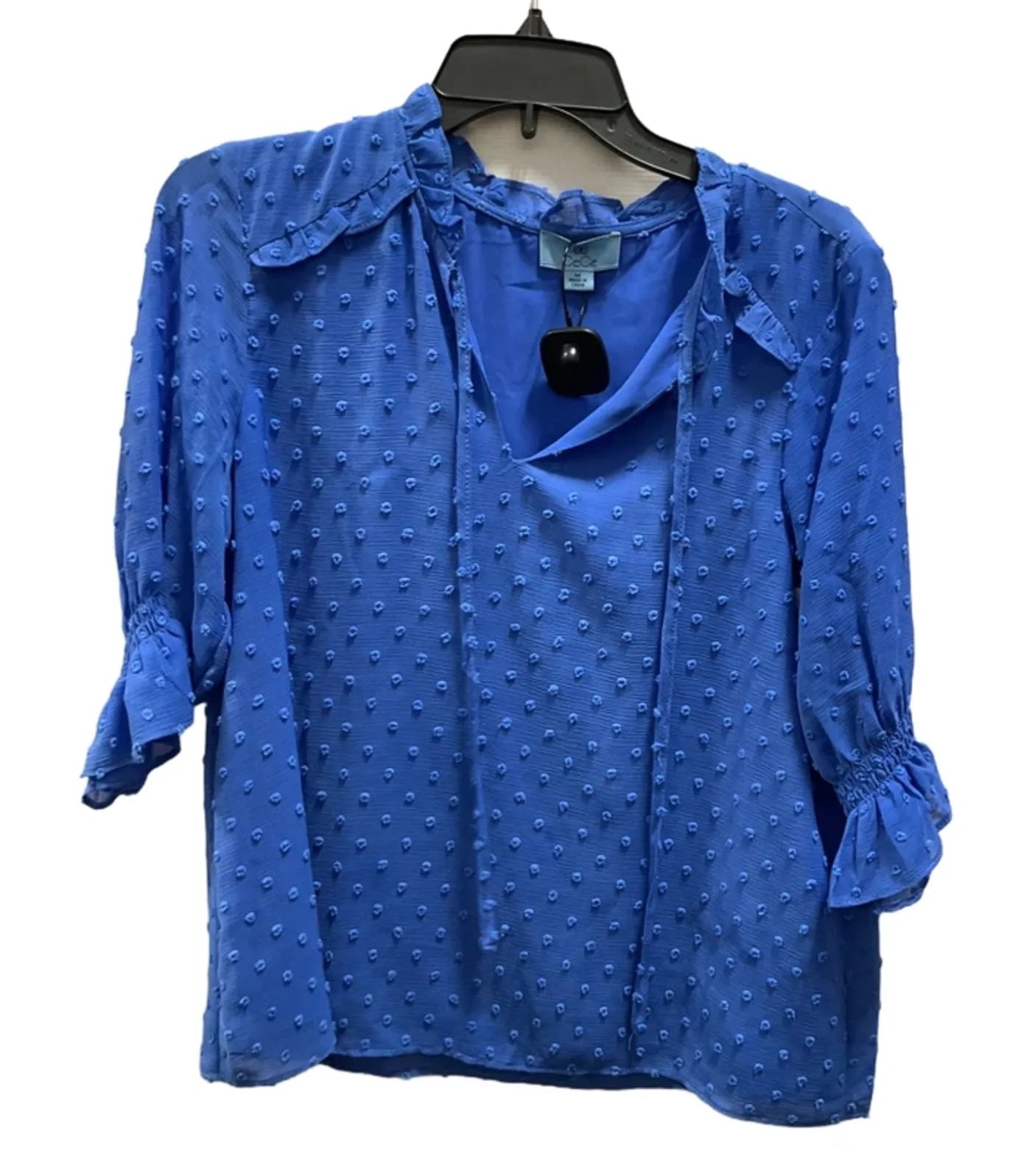 Top 3/4 Sleeve By Cece In Blue, Size: M