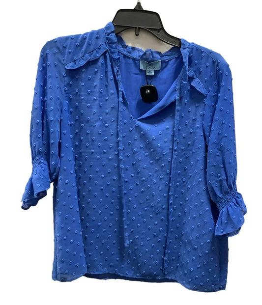 Top 3/4 Sleeve By Cece In Blue, Size: M