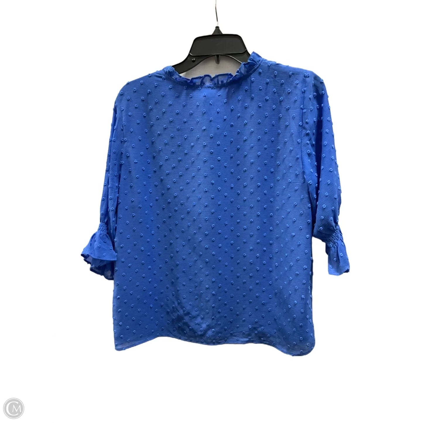 Top 3/4 Sleeve By Cece In Blue, Size: M