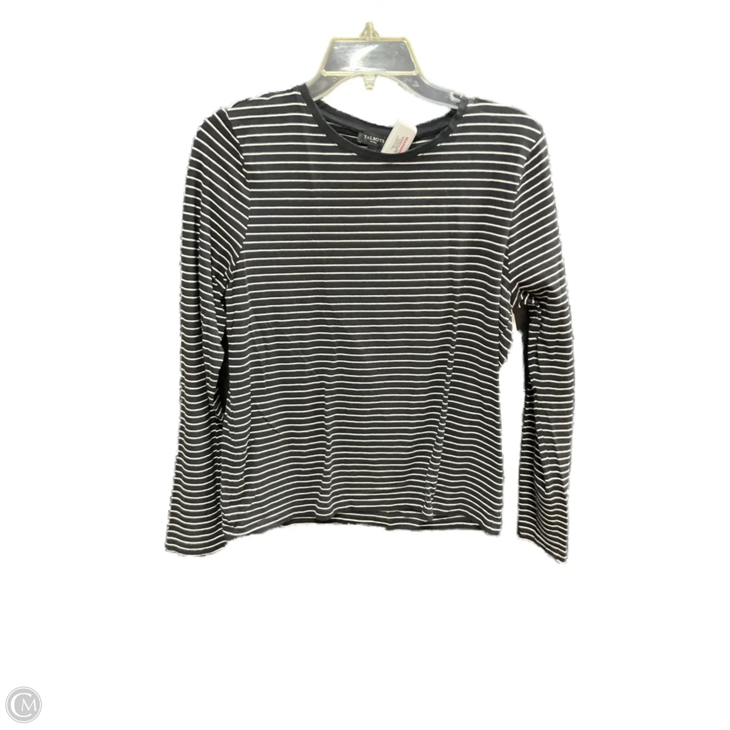 Top Long Sleeve By Talbots In Black & White, Size: Lp