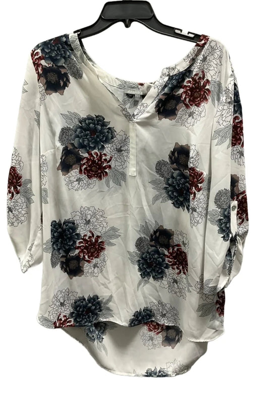 Top 3/4 Sleeve By Daniel Rainn In Floral Print, Size: 1x